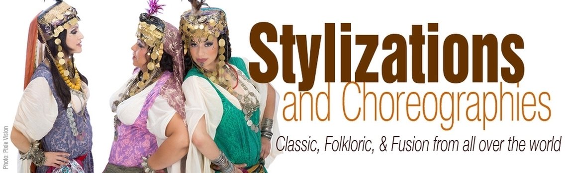 Belly dancing stylizations and choreographies including classic, folkloric, and fusion from all over the world.